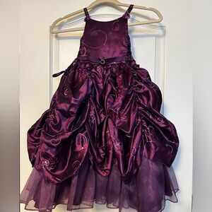 Girl’s Elegant Purple Satin Dress Size 5